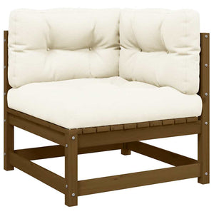 Garten Ecksofa Kiefer Massivholz Creme Kissen