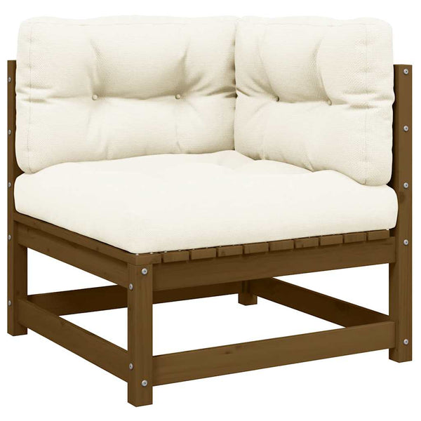 Garten Ecksofa Kiefer Massivholz Creme Kissen