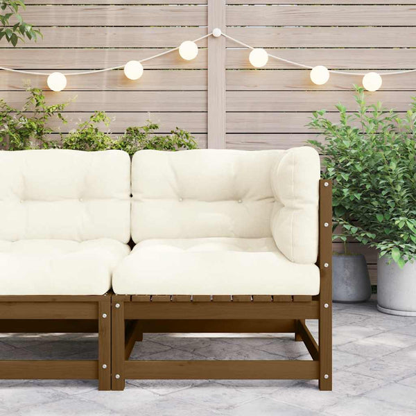 Garten Ecksofa Kiefer Massivholz Creme Kissen