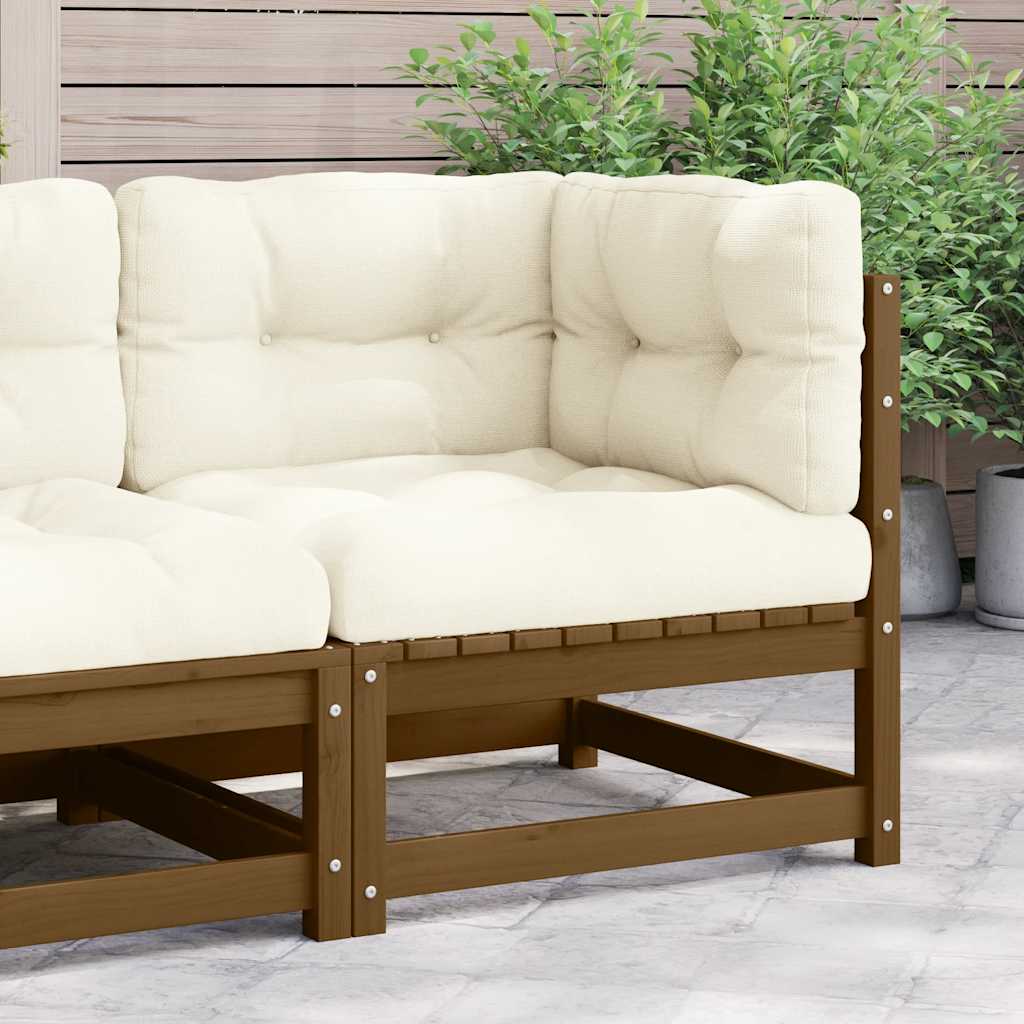 Garten Ecksofa Kiefer Massivholz Creme Kissen