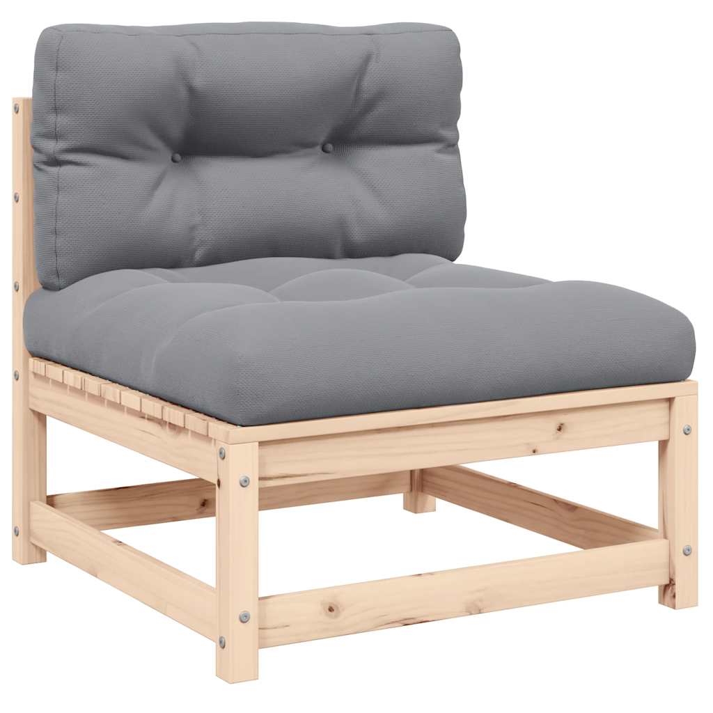 Garten Mittelsofa Kiefer Massivholz Grau