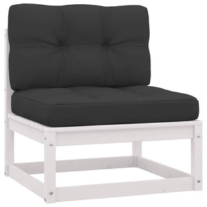 Garten Mittelsofa Kiefer Massivholz mit Kissen