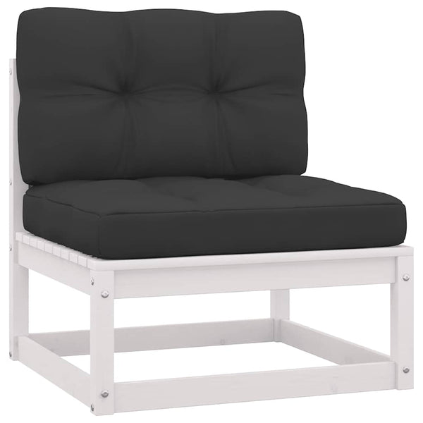 Garten Mittelsofa Kiefer Massivholz mit Kissen