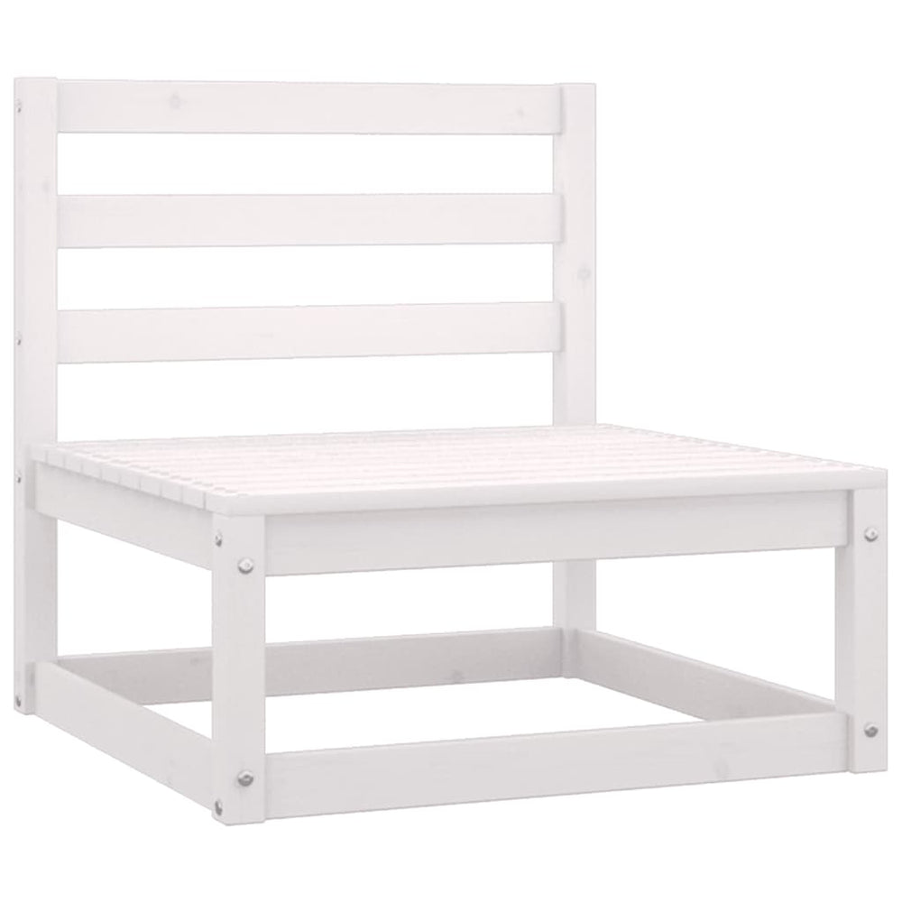vidaXL Garden Center Sofa with Anthracite Cushions White Solid Pine Wood