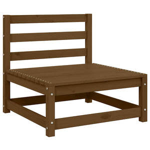 Garten Mittelsofa Kiefer Massivholz mit Kissen