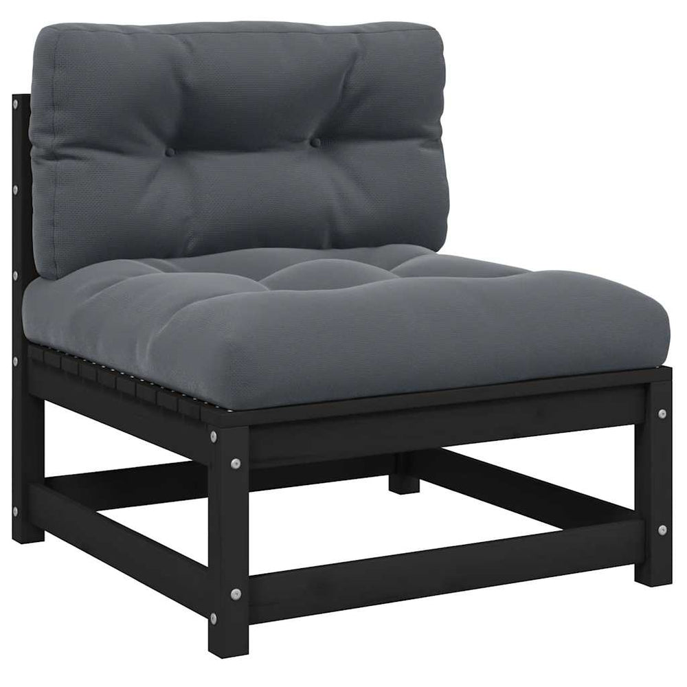 Garten Mittelsofa Kiefer Massivholz mit Kissen