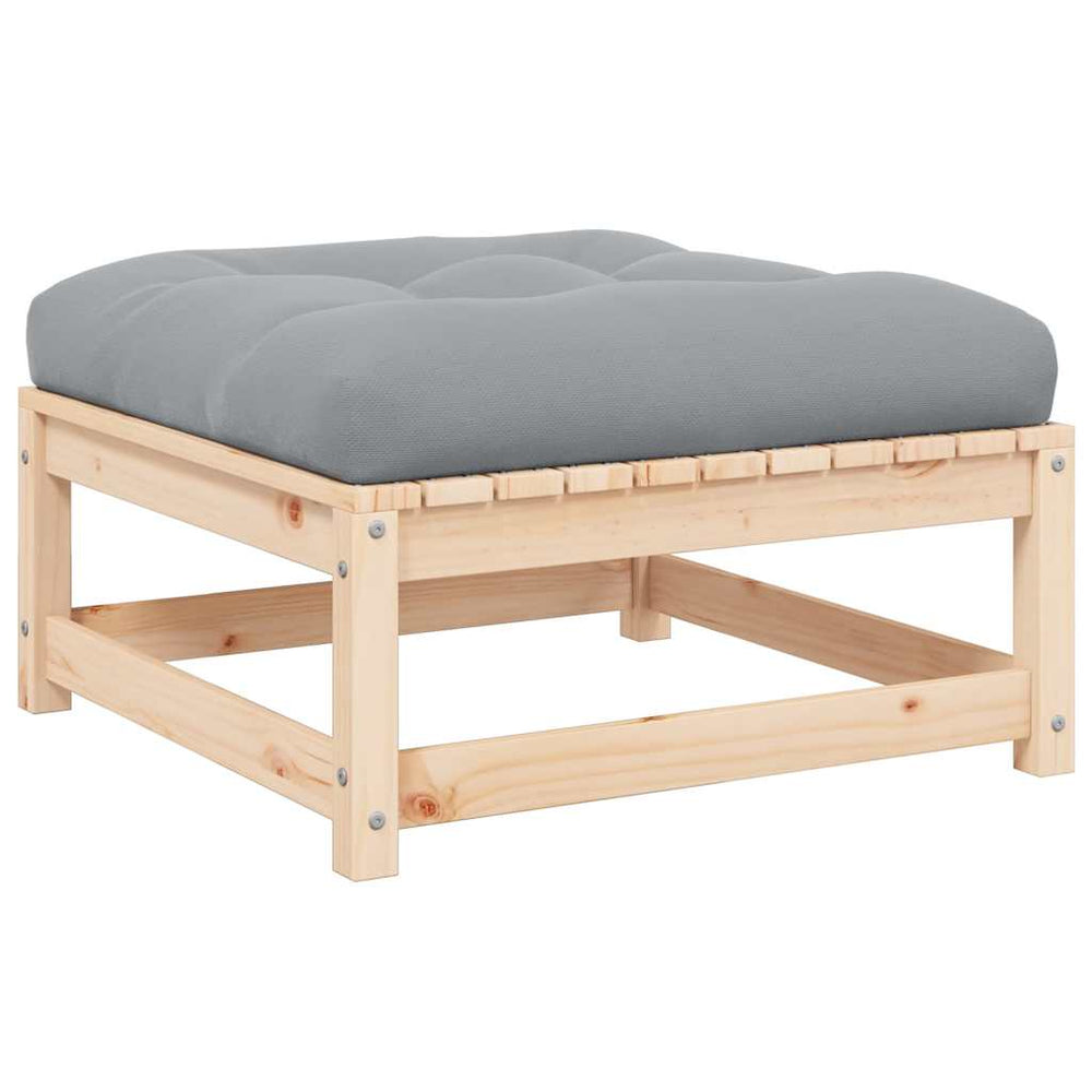 Garten Fußhocker Kiefer Massivholz mit Kissen