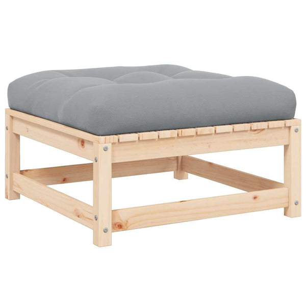 Garten Fußhocker Kiefer Massivholz mit Kissen