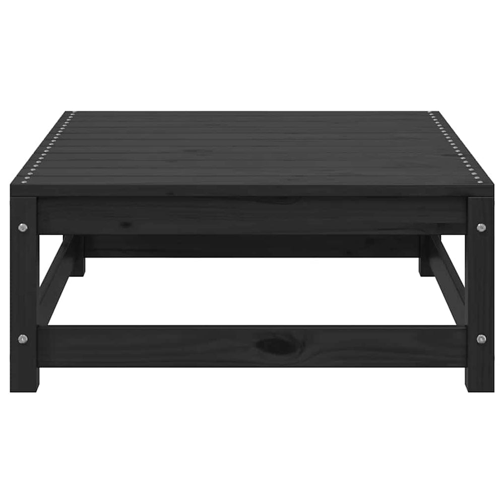 Garten Fußhocker mit Kissen, Kiefer Schwarz