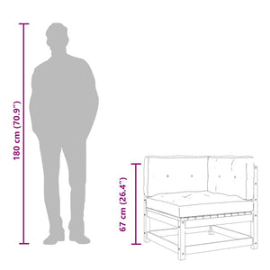 2-Sitzer Gartensofa Kiefer Massivholz mit Kissen