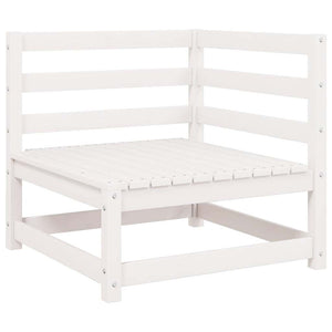 2-Sitzer Gartensofa Kiefer Massivholz Weiß mit Kissen