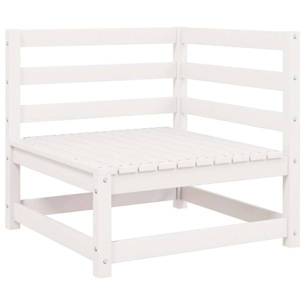 2-Sitzer Gartensofa Kiefer Massivholz Weiß mit Kissen