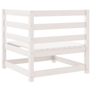 2-Sitzer Gartensofa Kiefer Massivholz Weiß mit Kissen