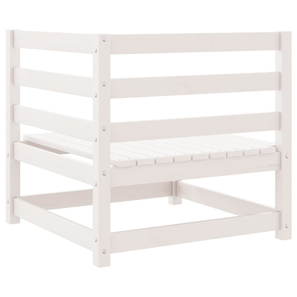 2-Sitzer Gartensofa Kiefer Massivholz Weiß mit Kissen