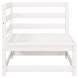 2-Sitzer Gartensofa Kiefer Massivholz Weiß mit Kissen