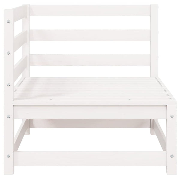 2-Sitzer Gartensofa Kiefer Massivholz Weiß mit Kissen