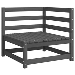 2-Sitzer Gartensofa Grau Kiefer Massivholz mit Kissen