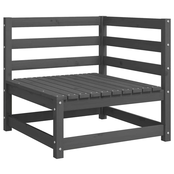 2-Sitzer Gartensofa Grau Kiefer Massivholz mit Kissen