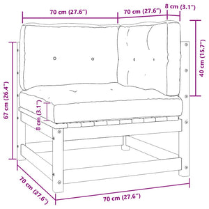 2-Sitzer Gartensofa Grau Kiefer Massivholz mit Kissen