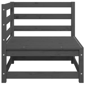 2-Sitzer Gartensofa Grau Kiefer Massivholz mit Kissen