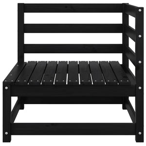 2-Sitzer Gartensofa Kiefer Massivholz Schwarz