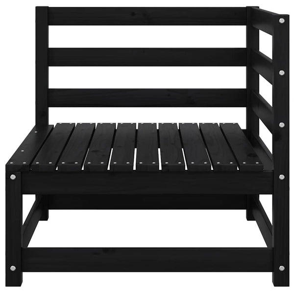 2-Sitzer Gartensofa Kiefer Massivholz Schwarz