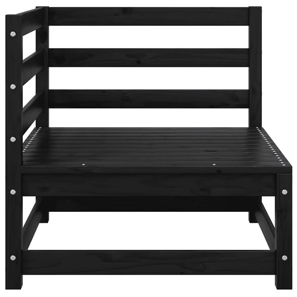 2-Sitzer Gartensofa Kiefer Massivholz Schwarz