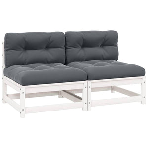 Garten Mittelsofa Set Kiefer Massivholz Anthrazit