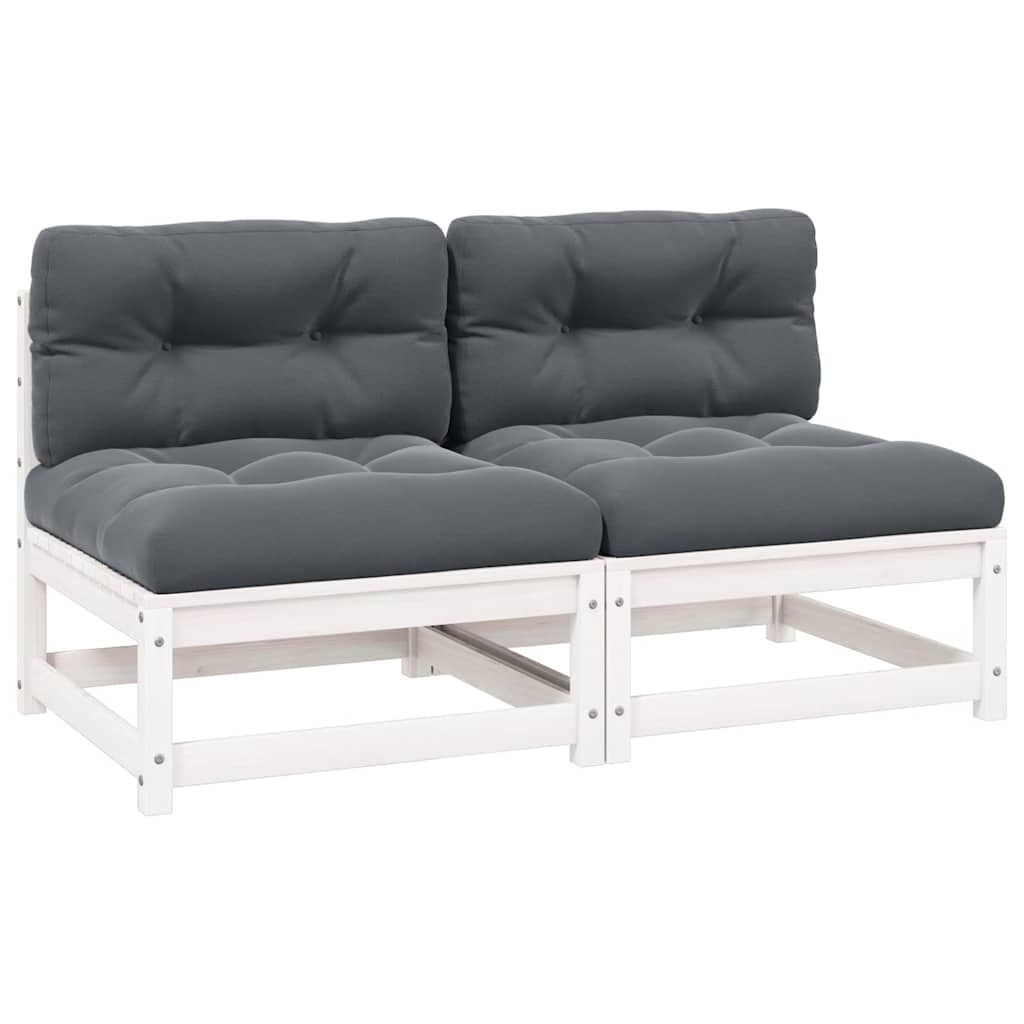Garten Mittelsofa Set Kiefer Massivholz Anthrazit