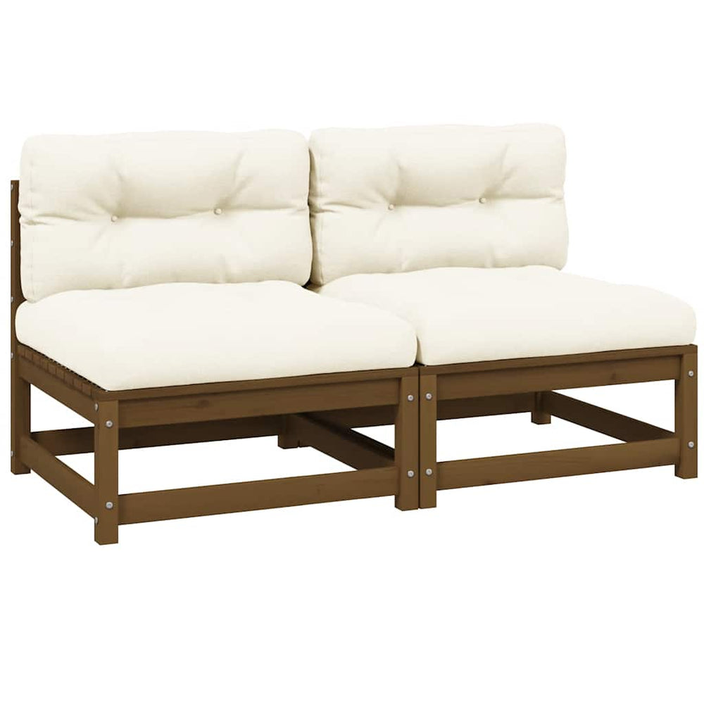 Garten Mittelsofas mit Kissen, 2er-Set