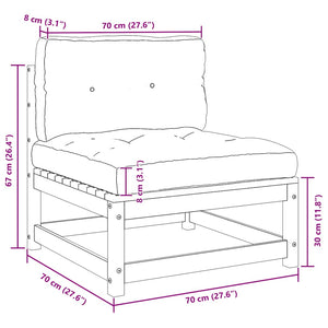 Garten Mittelsofas mit Kissen, 2er-Set
