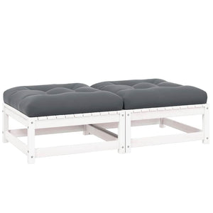 Garten-Fußhocker mit Kissen, 2er Set
