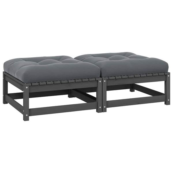 Garten Fußhocker mit Kissen, 2er Set