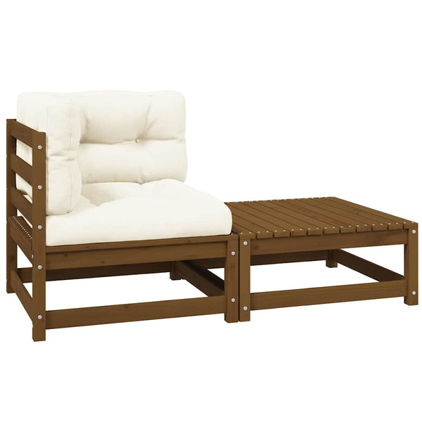 2-tlg. Garten Lounge Set Honigbraun Kiefer