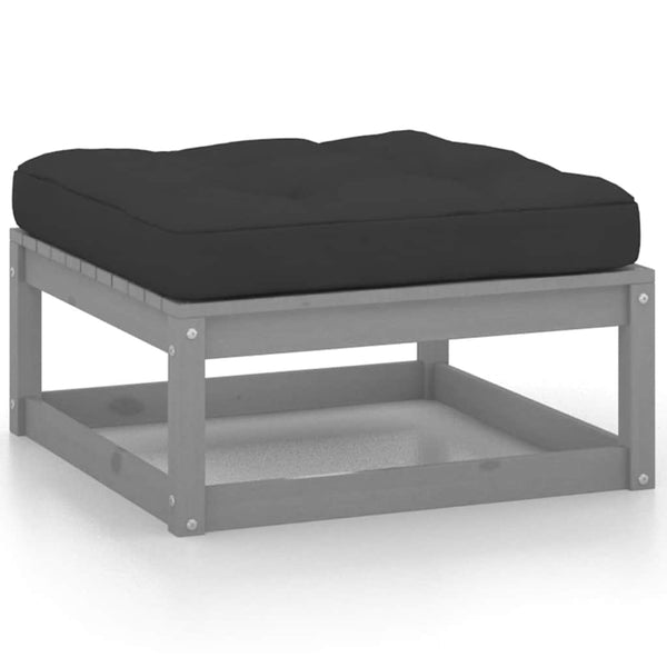 3-tlg. Garten Lounge Set Grau Kiefer