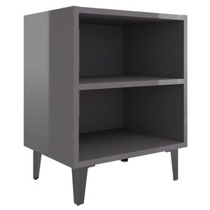 Nachttische Grau Hochglanz 40x30x50cm, 2er-Set
