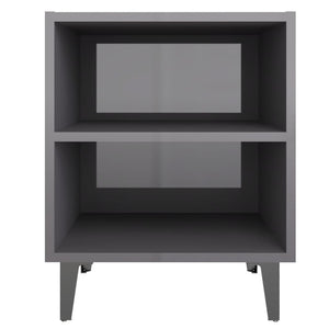 Nachttische Grau Hochglanz 40x30x50cm, 2er-Set