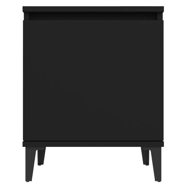 Schwarzer Nachttisch mit Metallbeinen 40x30x50 cm