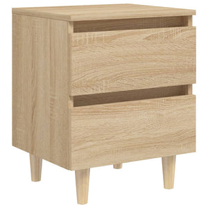 Sonoma Eiche Nachttisch mit Holzbeinen