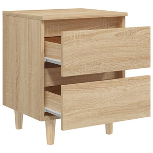 Sonoma Eiche Nachttisch mit Holzbeinen