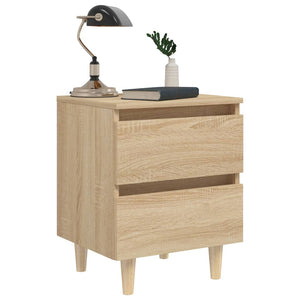 Sonoma Eiche Nachttisch mit Holzbeinen