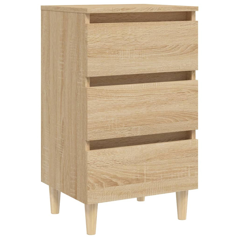 Nachttisch Sonoma Eiche mit Holzbeinen