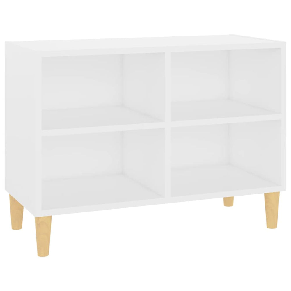 Meuble TV vidaXL avec pieds en bois massif Blanc 69,5x30x50 cm