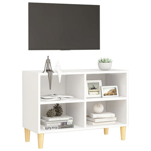 Weißer TV-Schrank mit Holzbeinen