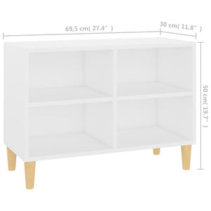 Weißer TV-Schrank mit Holzbeinen