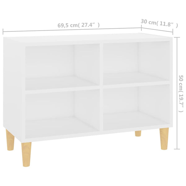 Weißer TV-Schrank mit Holzbeinen