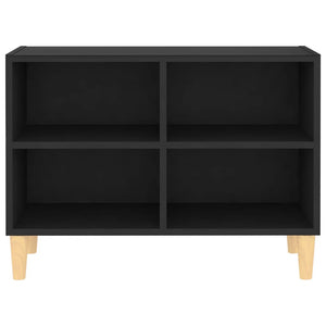 Meuble TV vidaXL avec pieds en bois massif Noir 69,5x30x50 cm