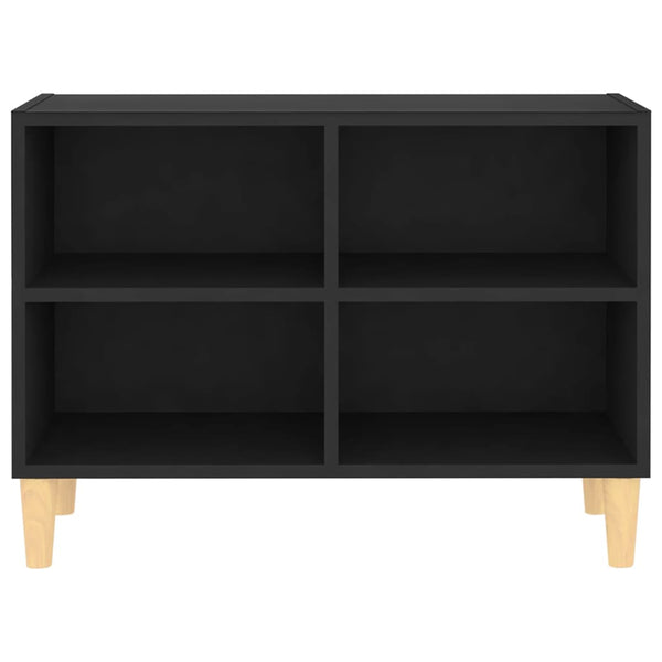 Meuble TV vidaXL avec pieds en bois massif Noir 69,5x30x50 cm