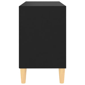 Meuble TV vidaXL avec pieds en bois massif Noir 69,5x30x50 cm