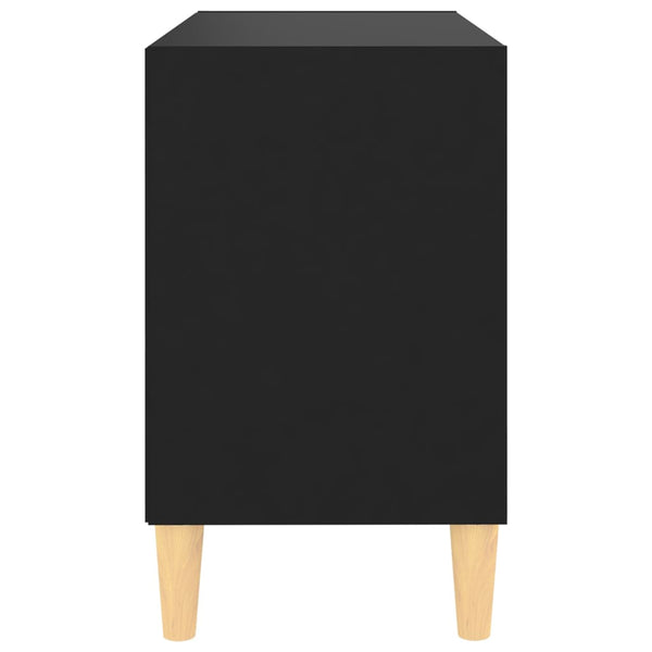 Meuble TV vidaXL avec pieds en bois massif Noir 69,5x30x50 cm